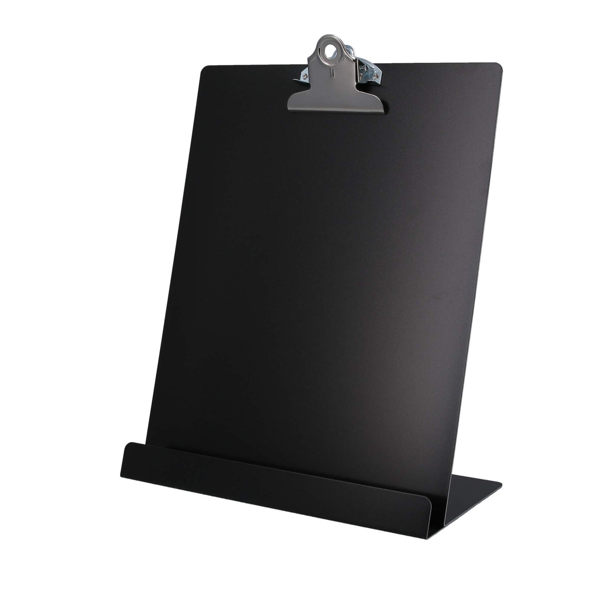 Saunders Free Standing Clipboard & Tablet Stand - Durable Black Recycled Aluminum Desktop Document Holder for Office, Teachers & Students - 1" Clip Holds 8.5x11 Letter Size Sheets, Lightweight