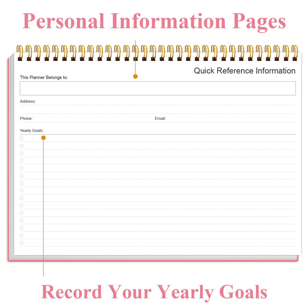 Weekly Productivity Planner - 8" x 11" Dashboard Desk Pad/Planner, Habit Tracker, Spiral Undated Weekly Planner for Office/School/Home, 54 Weeks, Pink