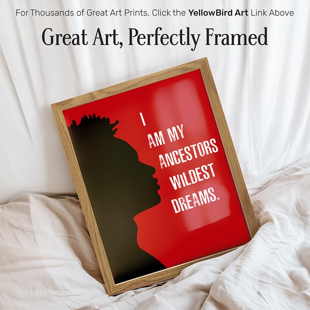 Motivational Black Wall Decor FRAMED - African American Art - Inspirational Quotes Wall Art for Boys Bedroom, Teens Room, Living Room, Office - Gift for Men, Afro Americans - 8x10 Black Power Poster