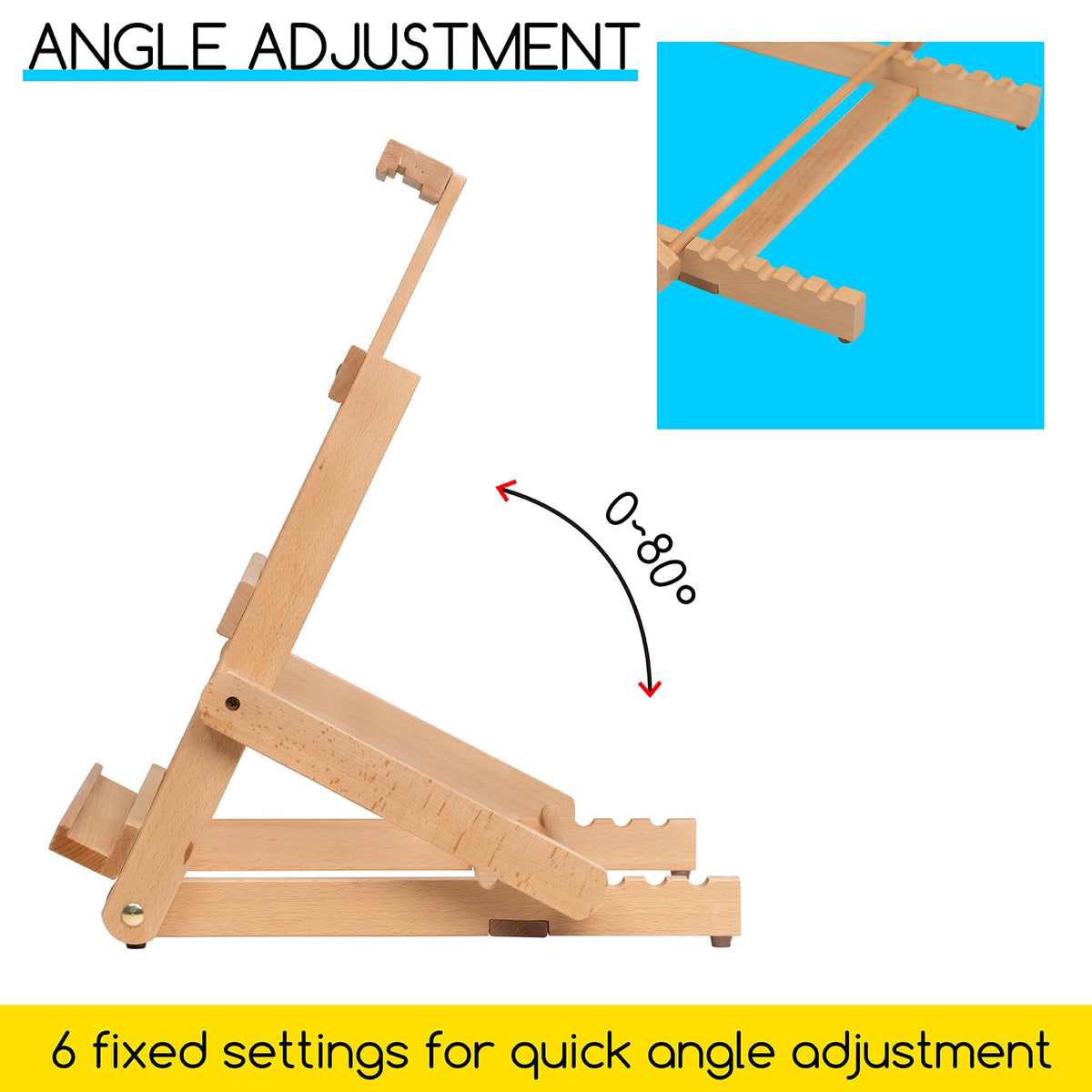 MEEDEN Heavy-Duty H-Frame Tabletop Easel: Adjustable Studio Desktop Easel for Painting- Portable Beechwood Art Easel Stand for Artist - Hold Canvas up to 20" High