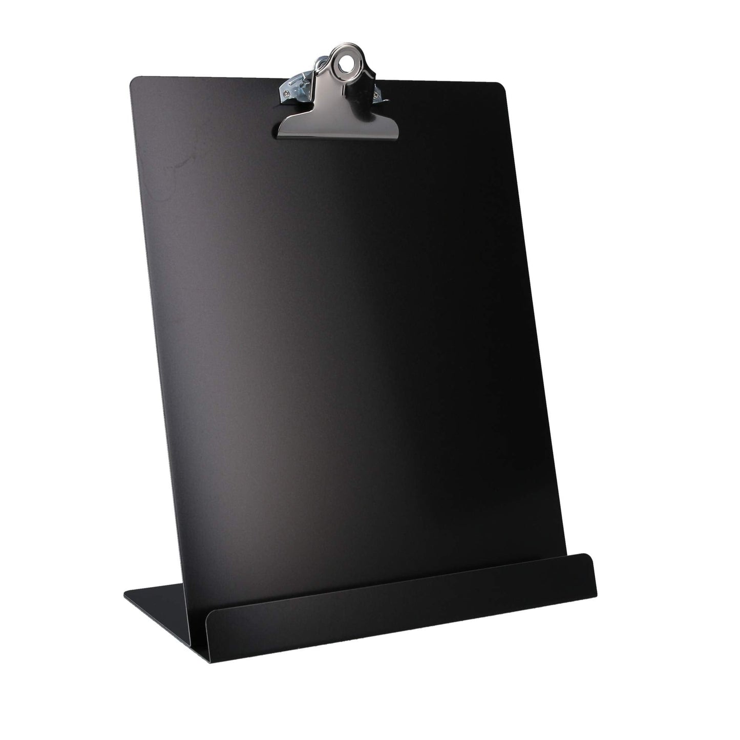 Saunders Free Standing Clipboard & Tablet Stand - Durable Black Recycled Aluminum Desktop Document Holder for Office, Teachers & Students - 1" Clip Holds 8.5x11 Letter Size Sheets, Lightweight