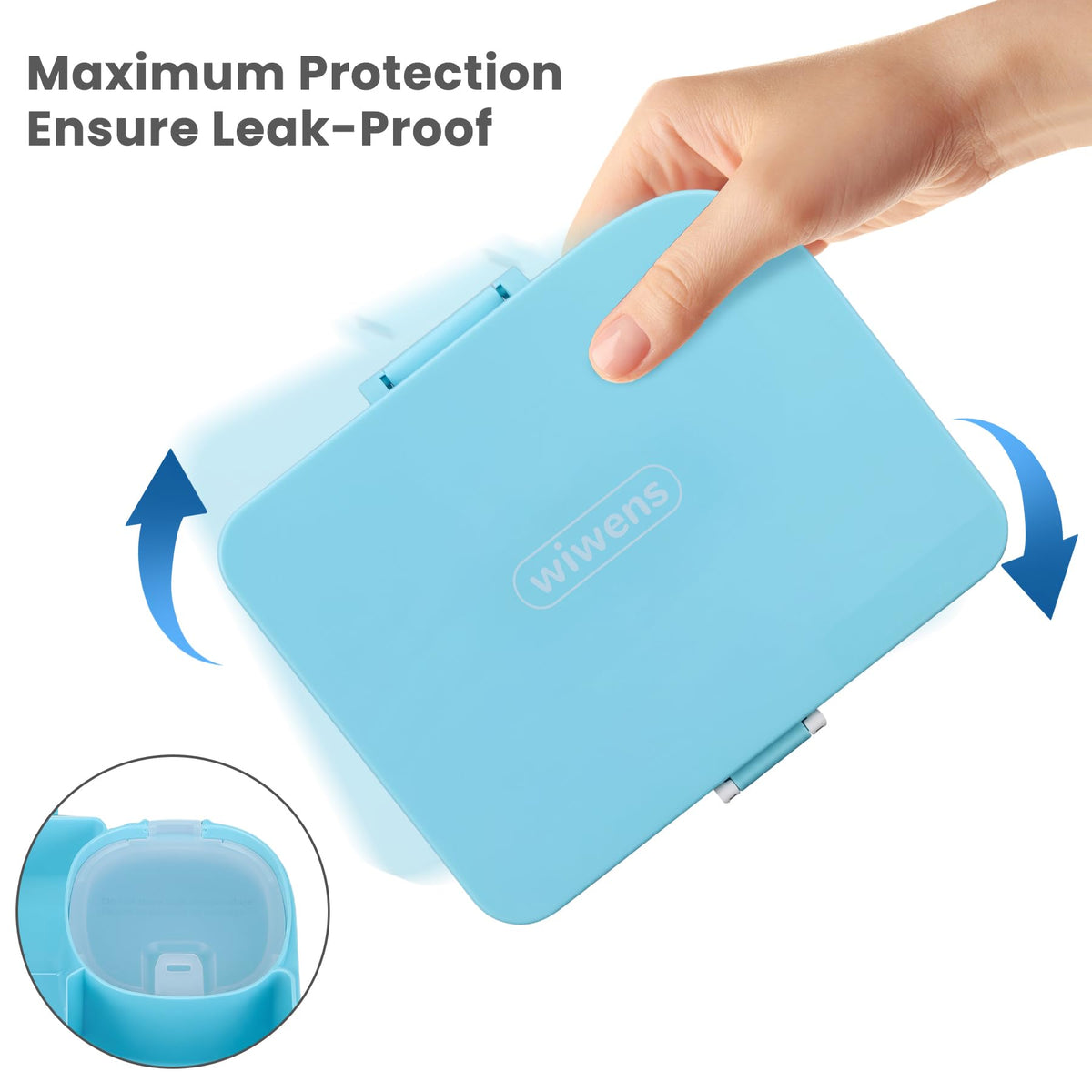 wiwens Snack Box Container for Kids Adults Reusable Snackle Box with Adjustable Dividers Airtight Snack Organizer with Compartents Toddler Bento Lunch Box Leak Proof for Office,School,Travel,Outdoor