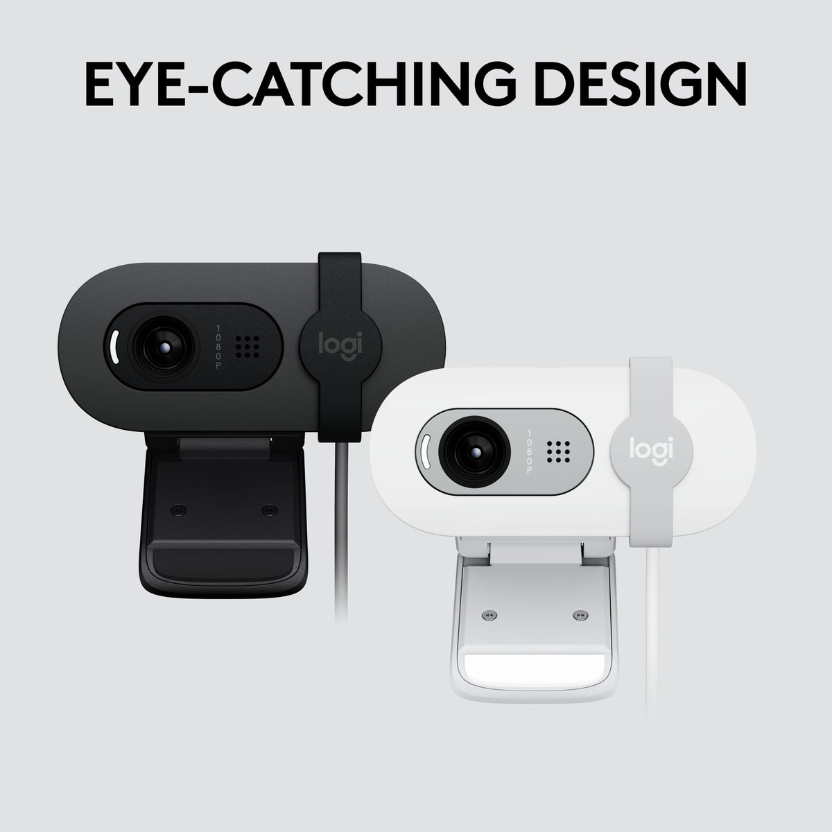 Logitech Brio 100 Full HD 1080p Webcam for Meetings, Streaming, Desktop, Laptop, PC - Built-in Mic, Shutter, Works with Zoom, Microsoft Teams, Nintendo Switch 2’s new GameChat Mode-Off -White