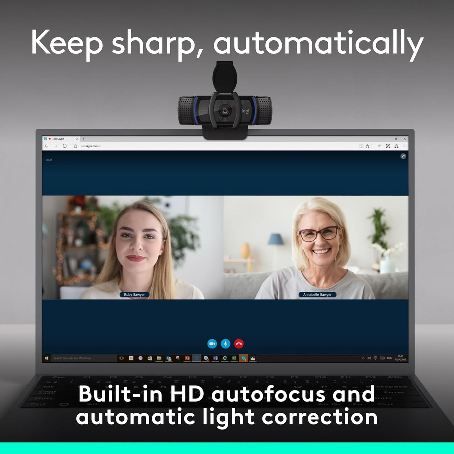 Logitech C920e HD 1080p Mic-Enabled Webcam, Certified for Zoom, Microsoft Teams Compatible, TAA Compliant