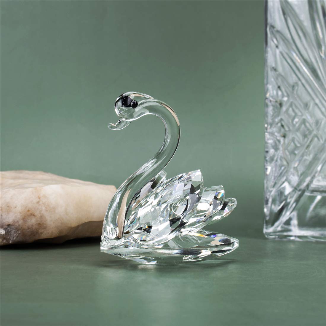 H&D HYALINE & DORA Sparkle Crystal Swan Figurine Collection Paperweight Table Centerpiece Ornament