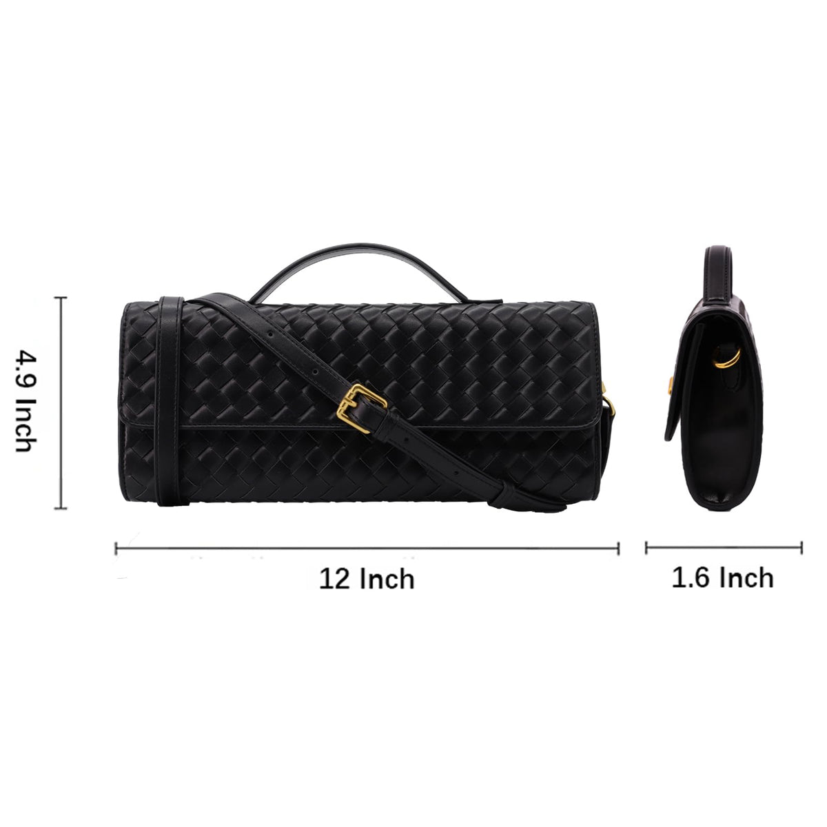 Hoochie Masa Woven Clutch Purse for Women Designer Shoulder Handbag Leather Crossbody Evening Bag with Detachable Chain (Emerald Green)