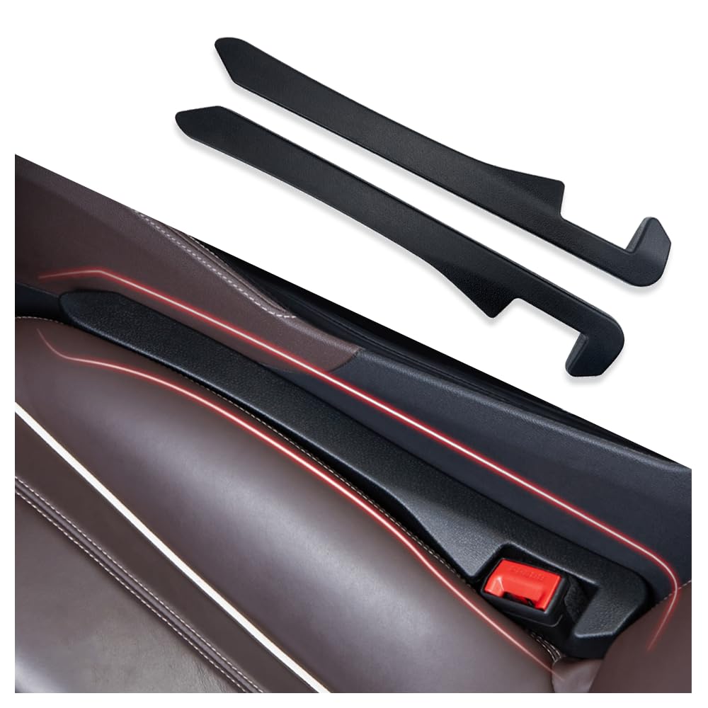 IHOTDER 2PCS Car Seat Gap Filler - Car Seat Gap Filler Organizer for Holding Phone,Key,Purse - Universal Car Gap Filler Fits Car Truck SUV Car Interior Accessories (Black/2PCS)…