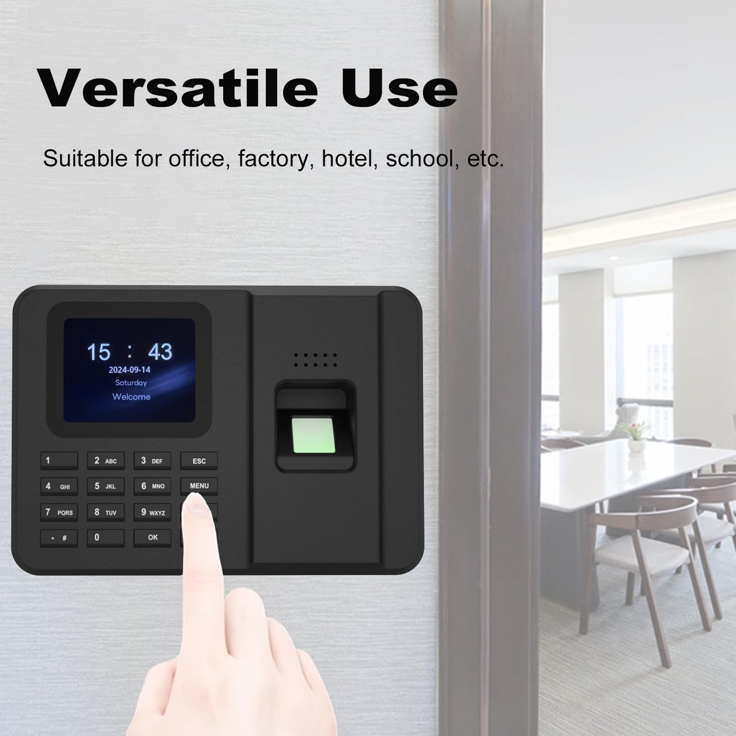 Rabitpos Time Clocks for Employees Small Business, Fingerprint + PIN, Biometric Clock in and Out Machine for Employees, No Monthly Fee, No Software Required