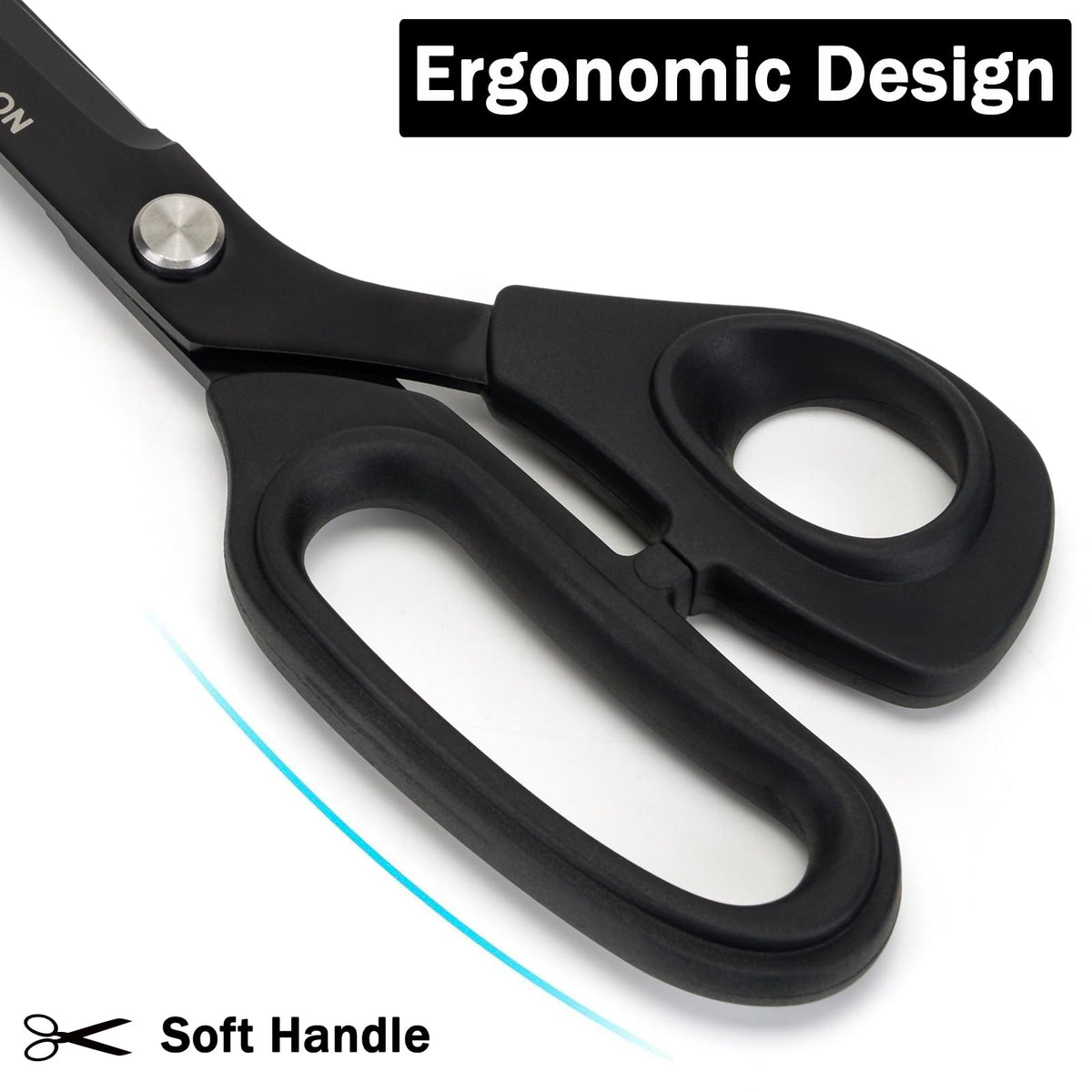 SLEMOON 10" Scissors All Purpose, Heavy Duty Premium Stainless Steel Tailor Scissors, Comfort Grip Handles for Fabric, Leather, Sewing & Crafting