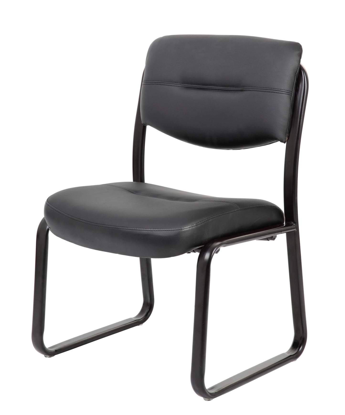 Boss Office Products B9539 Leather Sled Base Side Chair in Black, 250