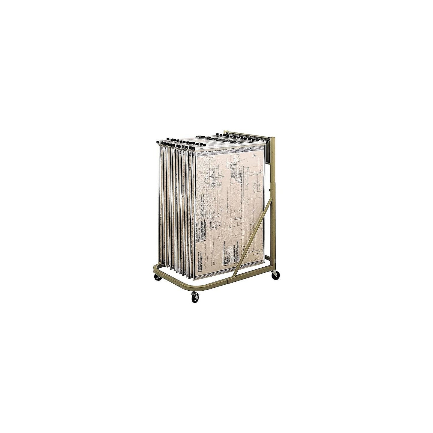 Safco 5026 Mobile Stand, Store Large Documents, Plans, Blueprints, CAD Drawings and More, 4 Rolling Caster Wheels, Tropic Sand