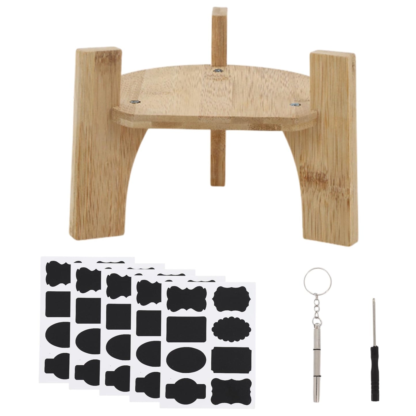 Drink Dispenser Stand,Fit Max 6.5 Inch Diameter, Wooden Frame with Screwdriver and Beverage Labels, Easy to Assemble, Multi-Purpose