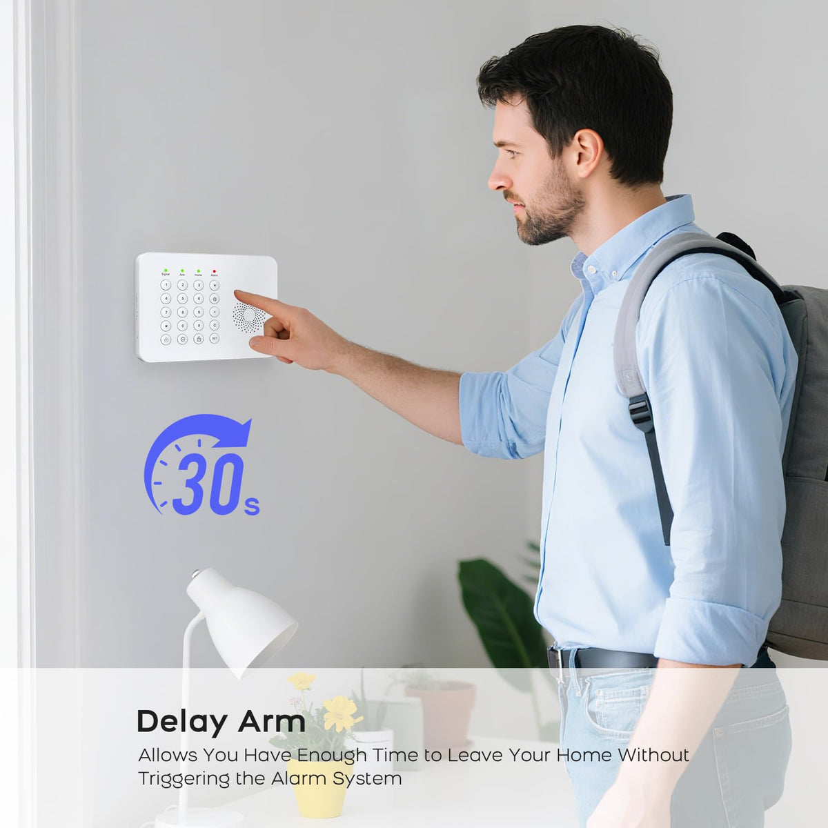 YBJ Alarm System for Home Security,DIY Wireless Home Alarm System with Door and Motion Sensors,Smart Keypad,No Subscription Fee (20-Piece-Kit)
