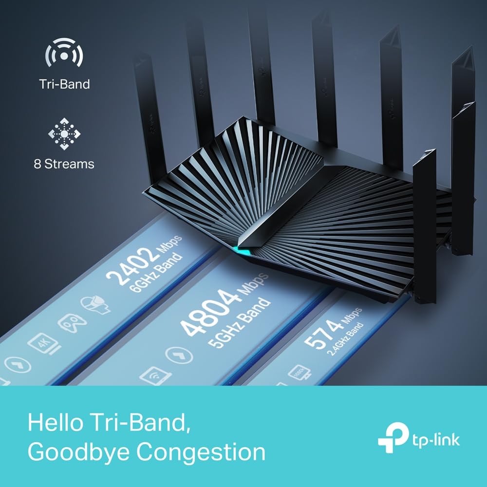 TP-Link - Archer AXE7800 Tri-Band Wi-Fi 6E Router - Black (Renewed)