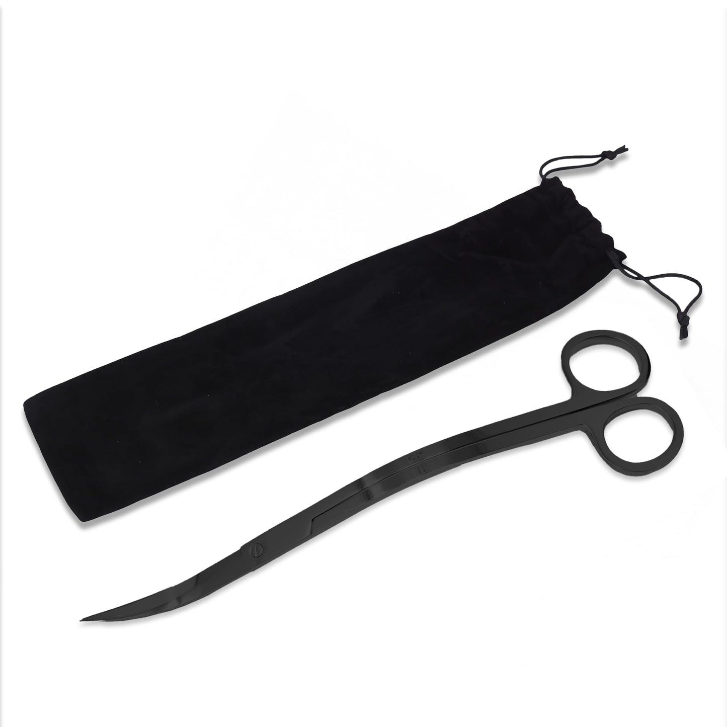 Mandala Crafts Extra Long Black Stainless Steel Curved Aquarium Scissors for Trimming Aquatic Plants – Wave Aquascape Scissors for Fish Tanks, Hospital Tanks, Goldfish Bowls, Aquariums, and Terrariums