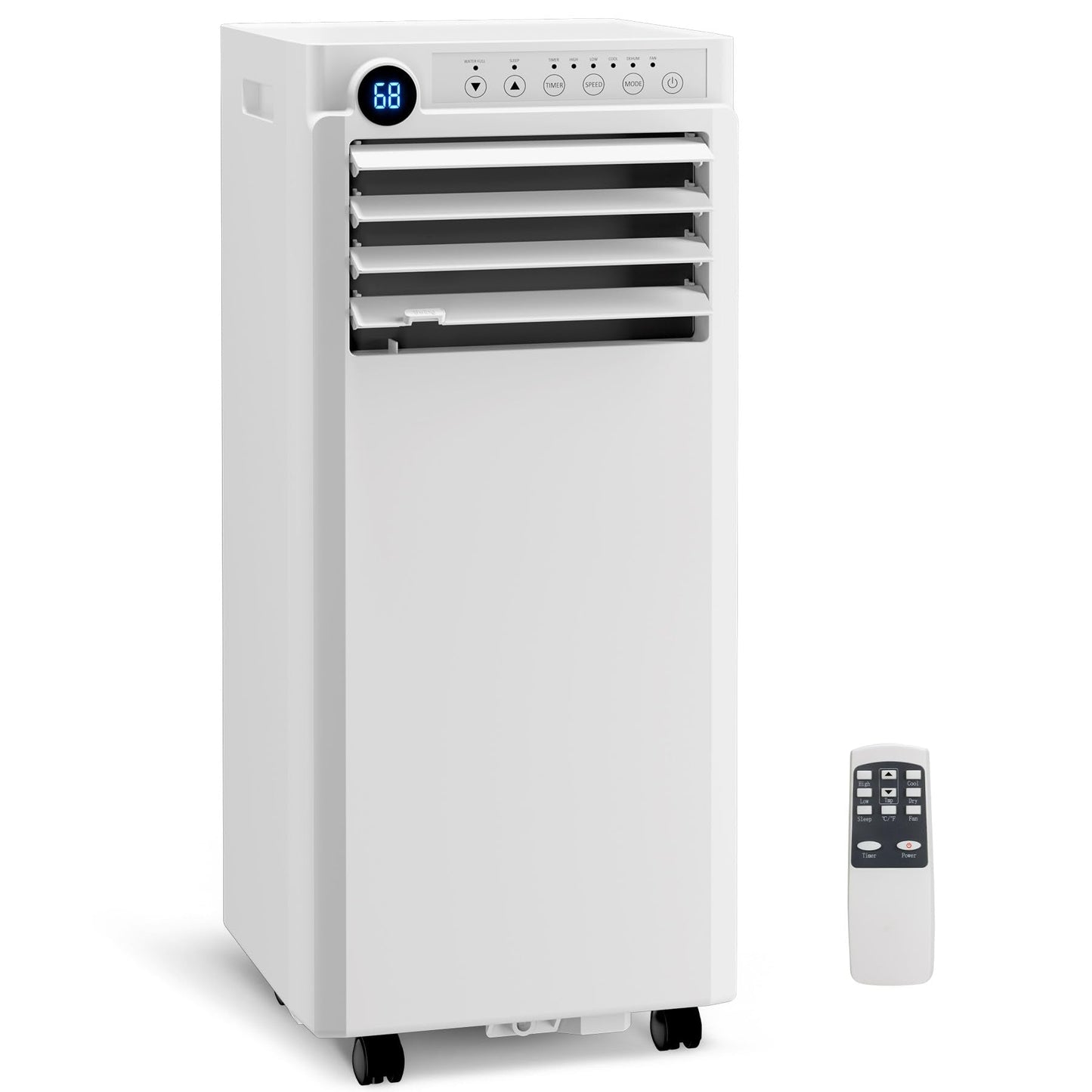 Portable Air Conditioner, 8000 BTU Small Portable AC Unit for Rooms to 350 Sq. Ft. with Cooling, Dehumidifier & Fan Modes, Remote Control, LED Display, 24H Timer, Window Kit, for Bedroom, Office, Dorm