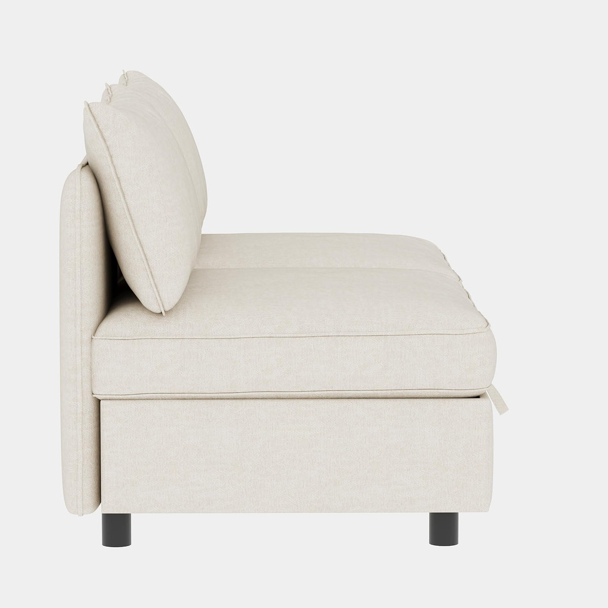 GDFStudio 2 Pieces Armless Loveseat Sofa with Storage, Convertible Small Couches for Small Spaces with Back Cushions, Modular Fabric Deep Seat Home Sofa for Living Room Office Apartment, Beige