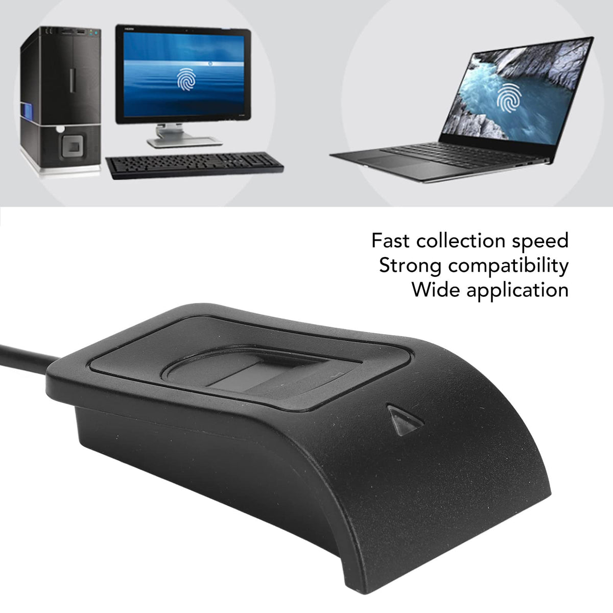 ZJchao USB Fingerprint Reader Scanner, Mini Key Reader and Attendance Machine for with 360° Calibration