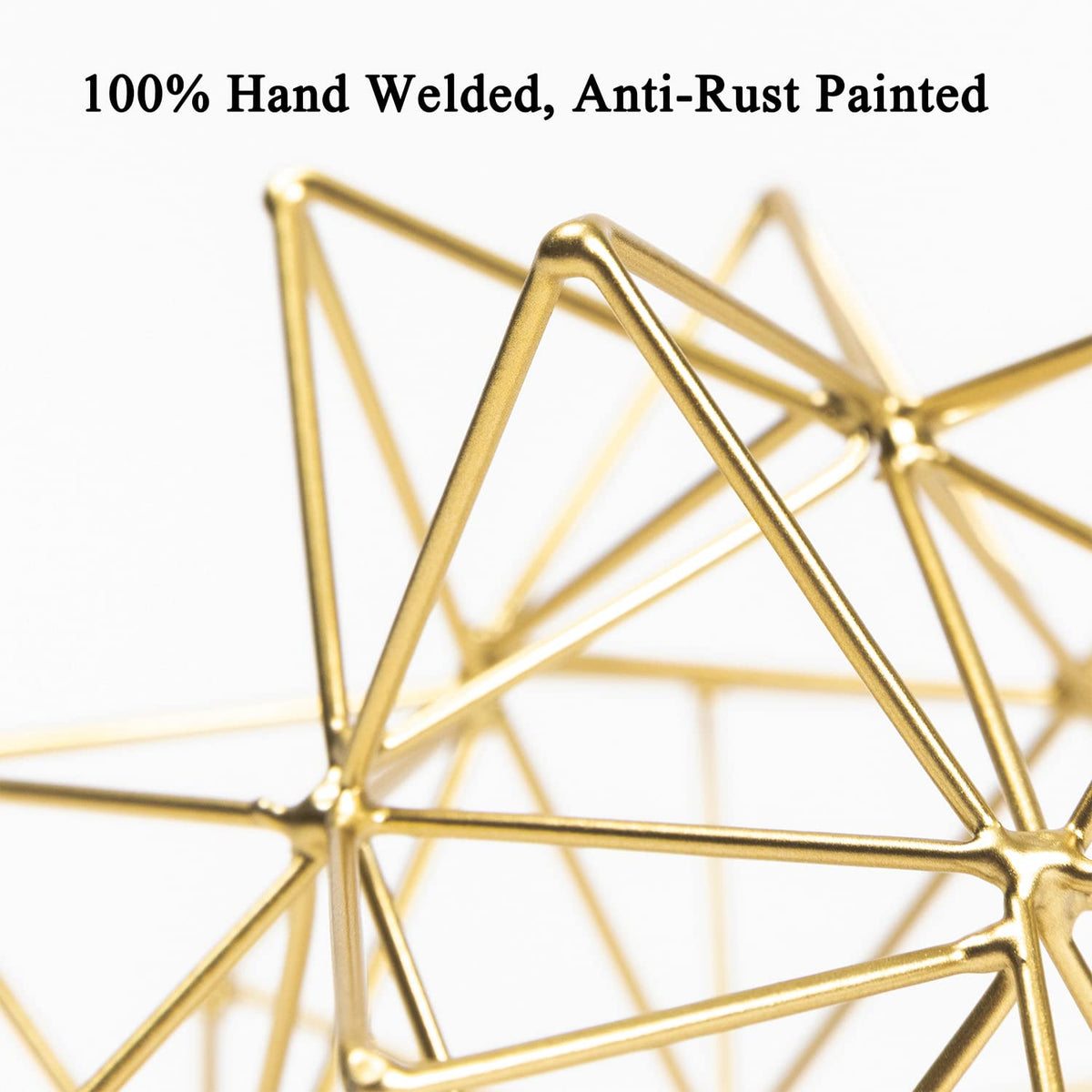 YiLifebes Metal Geometric Table Top Decor, 3D Metal Geometric Sculpture, Gold Abstract Sculpture for Home Decor, Table Art Decorations for Home, Living Room, Office, Bedroom