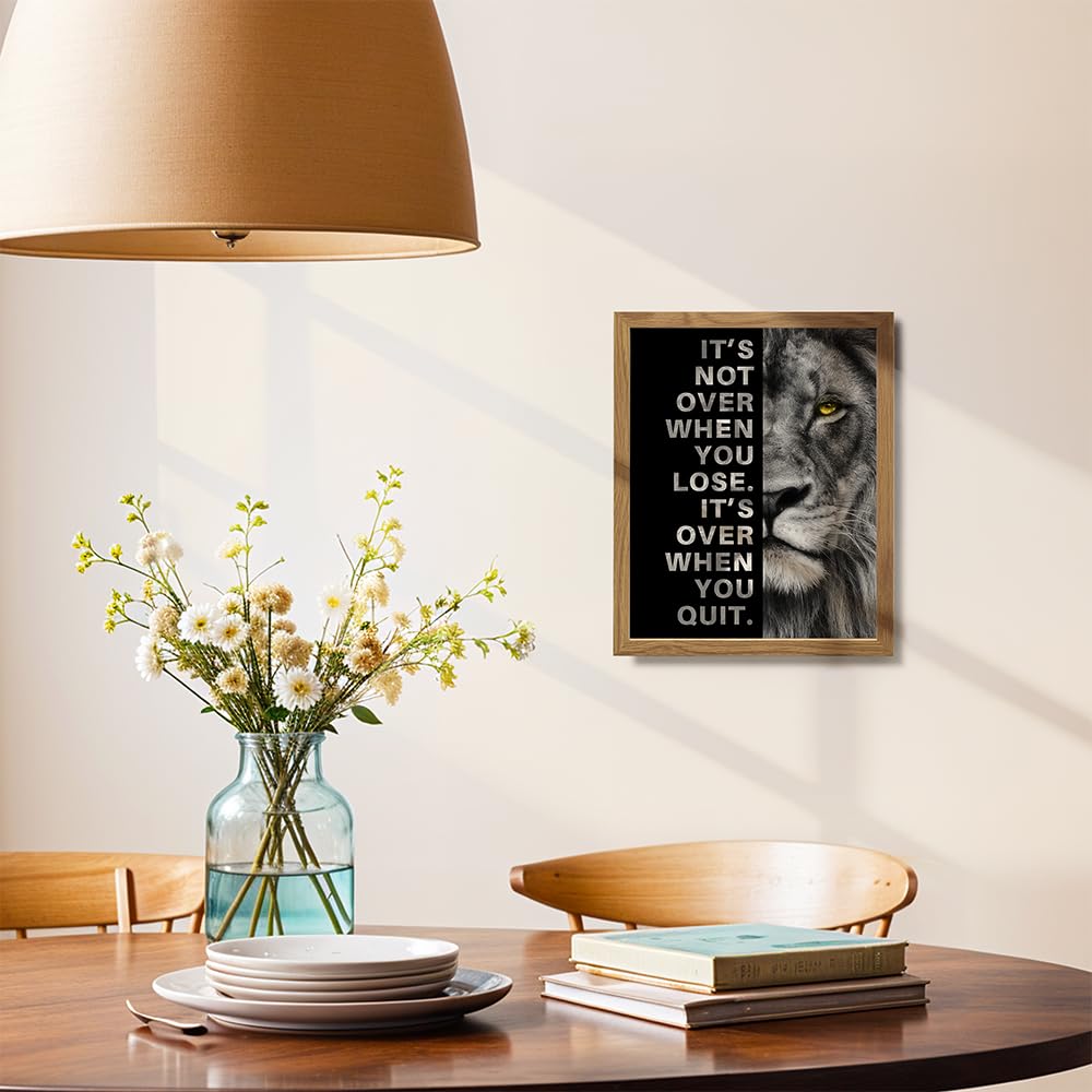 YELLOWBIRD ART & DESIGN Motivational Wall Art & Decor FRAMED - Positive Quotes - Motivational poster - Office Wall Art - Lion Wall Decor Inspiration Motivation Man cave Gym Wall Decor for Men