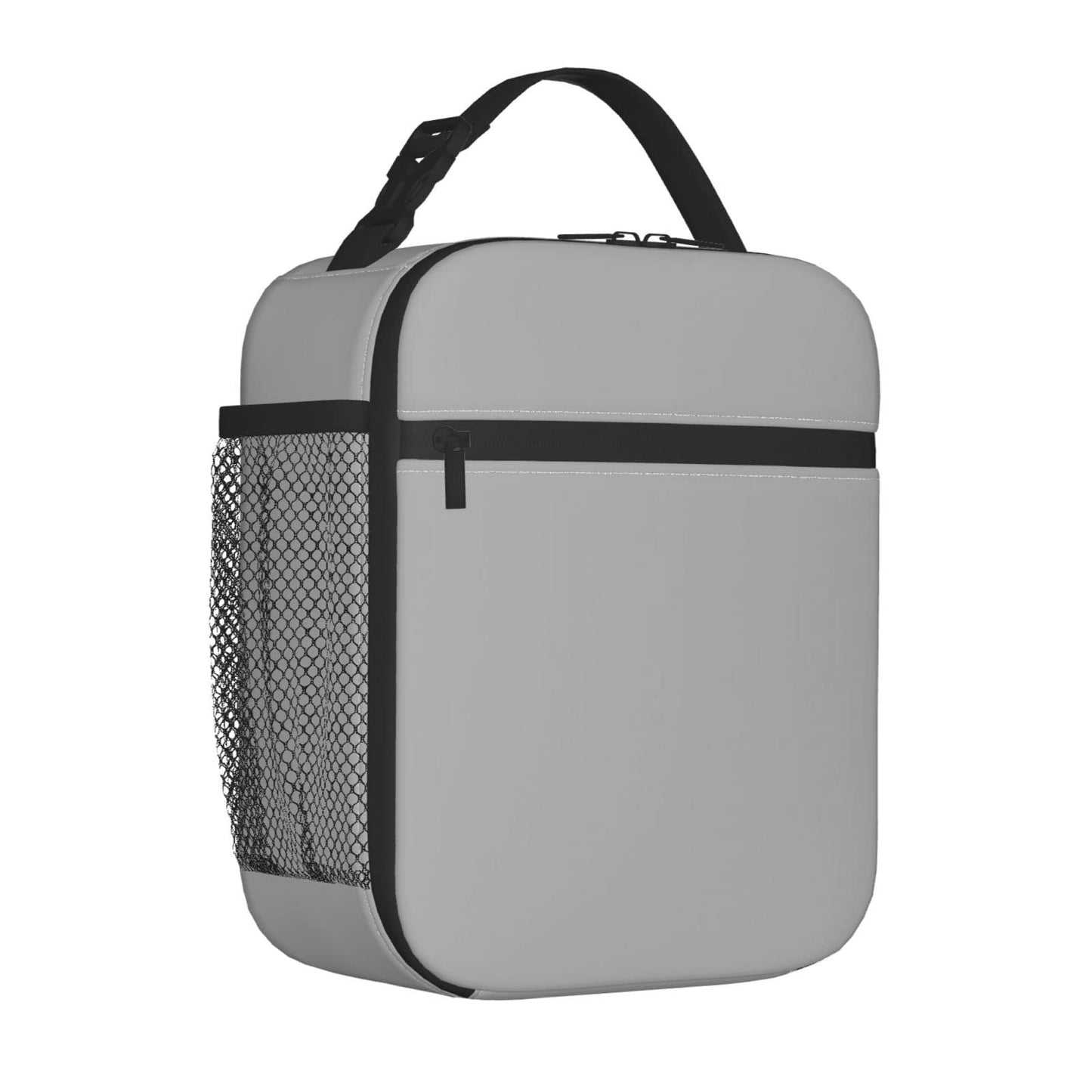 Lhdlnn Gray Lunch Bag Women Men Insulated Grey Lunch Box Reusable Large Cooler Tote Adults with Bottle Holder for Work Office Picnic