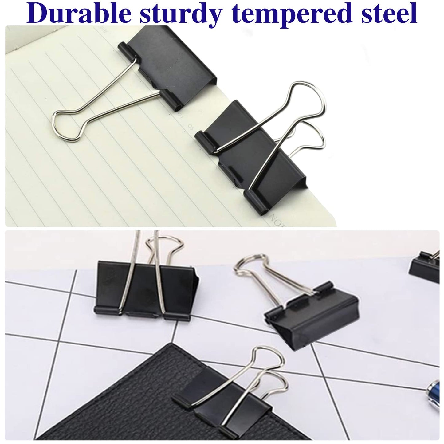 Large Binder Clips 2 Inch (72 Pack), Extra Large Binder Clips Big Paper Clamps Giant Clips for Office and Home Supplies, Black