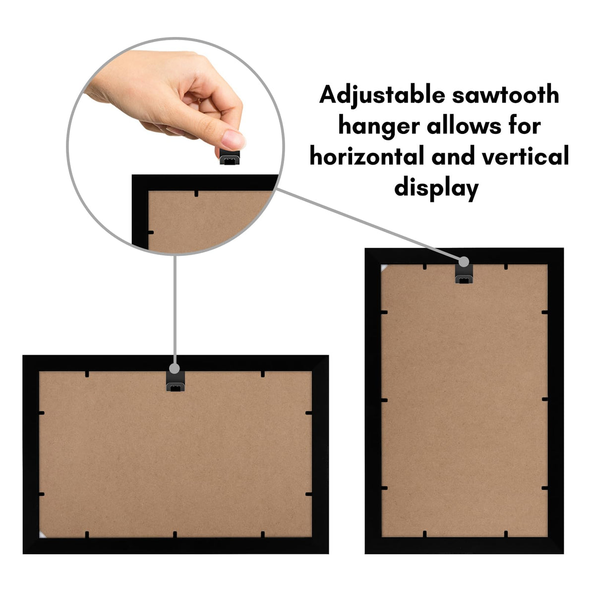 Americanflat 8.5x14 Picture Frame with Shatter-Resistant Glass - Set of 2 - Signature Collection - Gallery-Style Frames Made of Engineered Wood - Picture Frames for Wall Display - Black