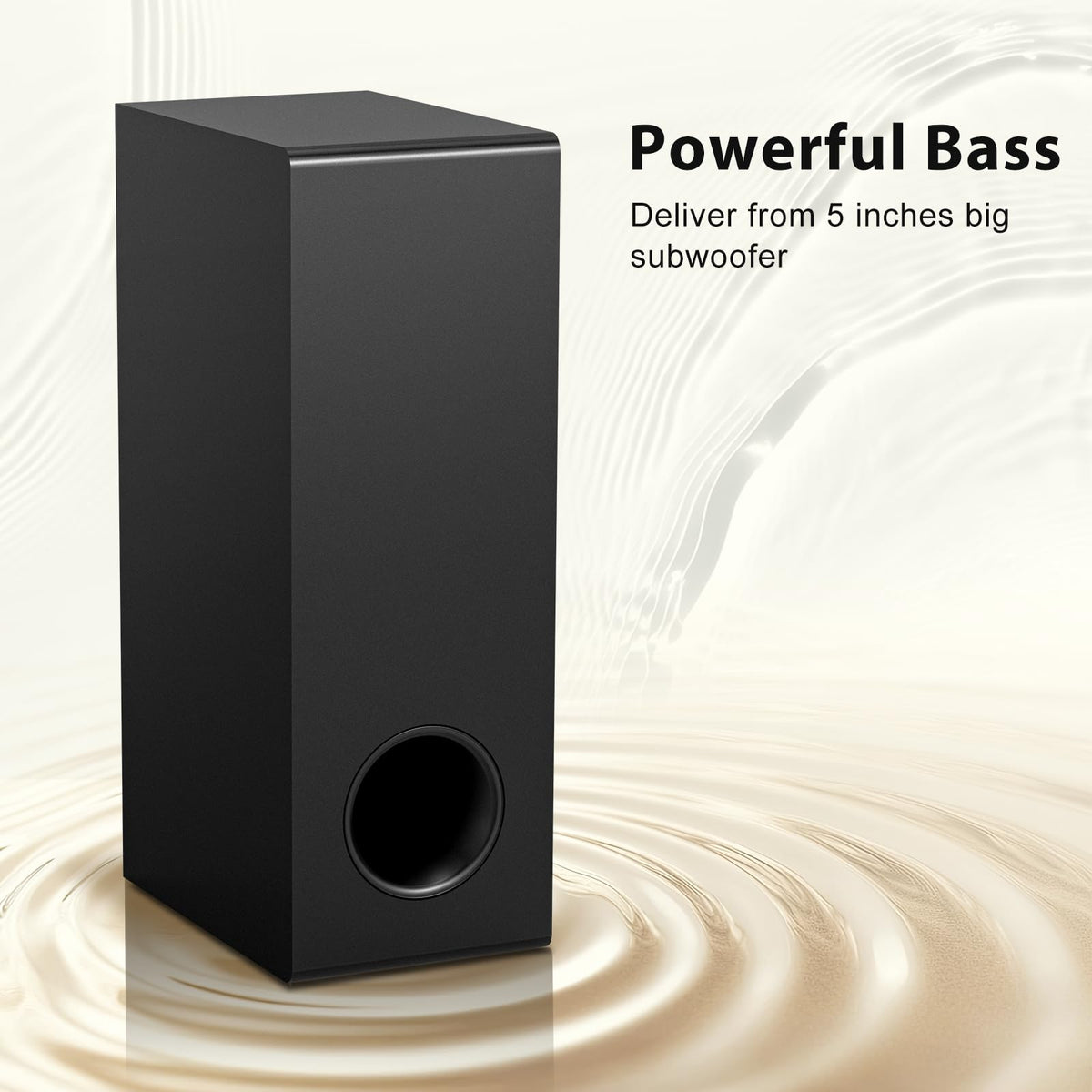Wohome Sound Bar for Smart TV with Wired Subwoofers, 2.1 Channel Small TV Soundbar Speakers, Home Theater Surround Sound System, Bluetooth 5.3/ ARC/Optical/AUX Connectivity