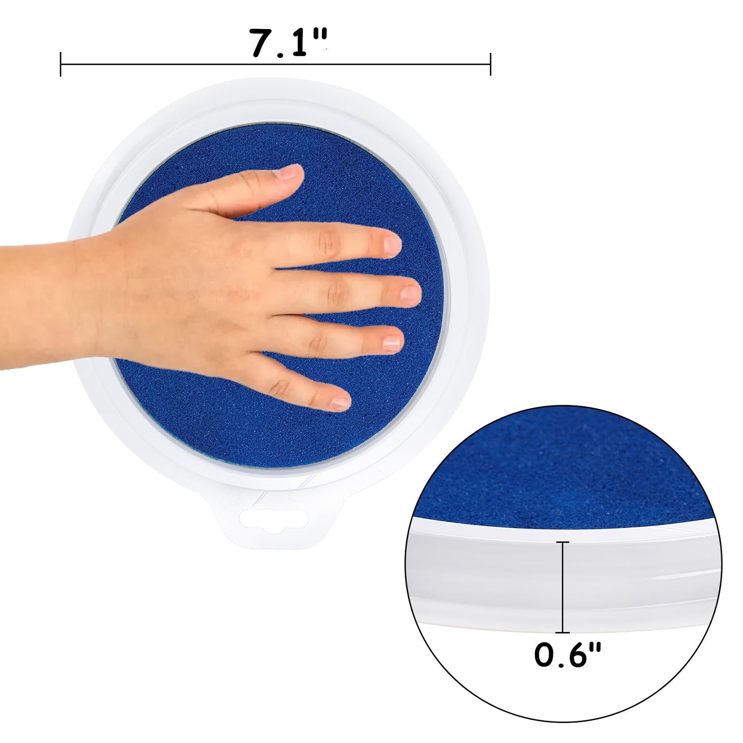 Peohud 7" Large Round Craft Ink Pad, 8 Colors Washable Stamp Pads, Rainbow DIY Fingerprint Ink Pad for Rubber Stamp Card Making Paper Wood Fabric Clothing Scrapbook