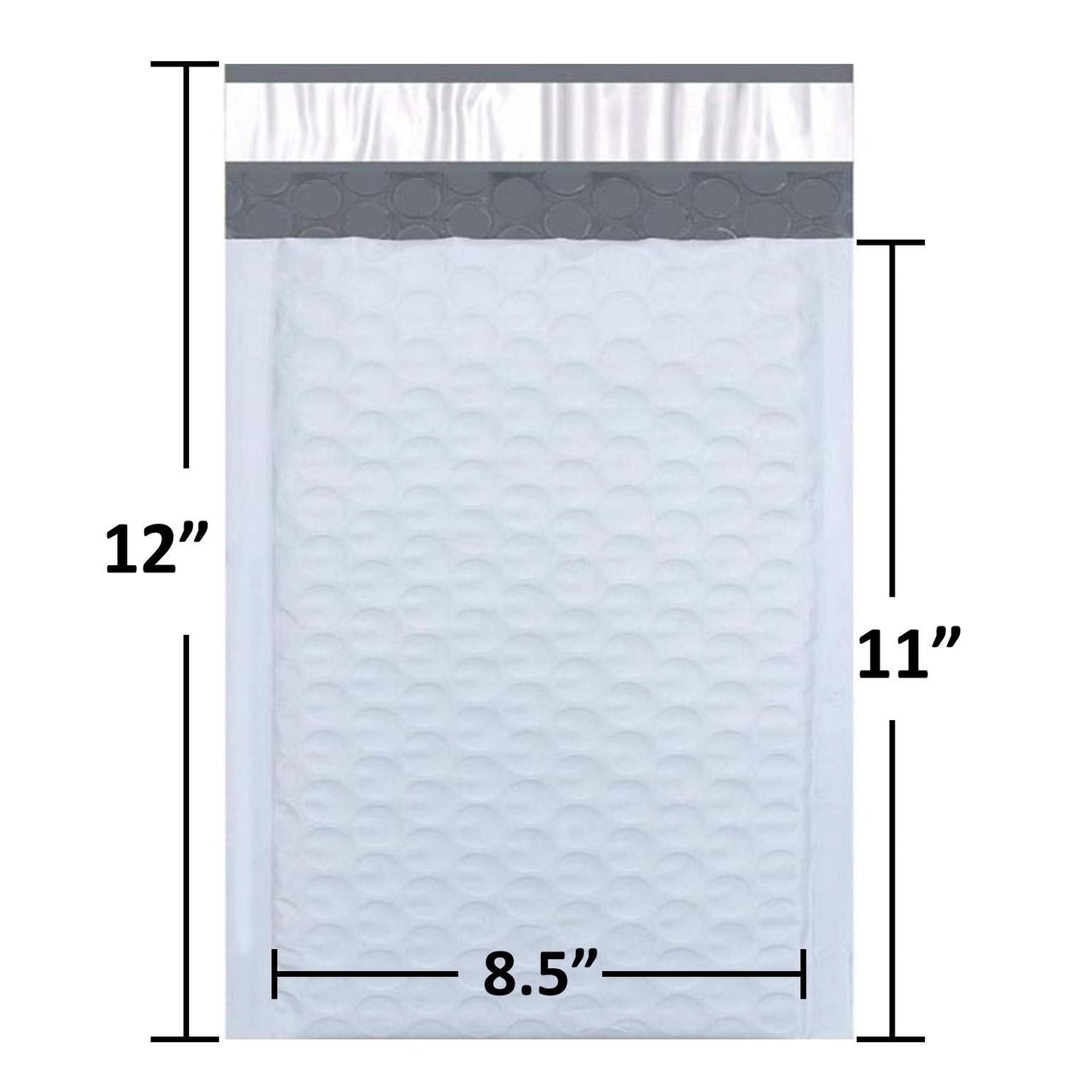 SALES4LESS #2 Poly Bubble Mailers 8.5x12 Inches Shipping Padded Envelopes Self Seal Waterproof Cushioned Mailer 10 Pack, PBMVR_8.5X12-10,White