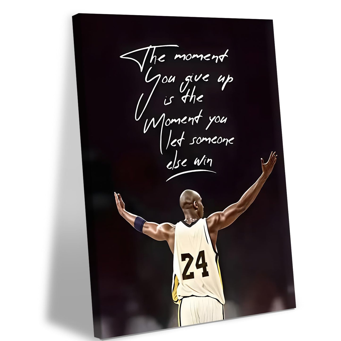 GYYLGYY Inspiring Basketball Theme Canvas Wall Art 12x16 Inch Framed Poster Print Minimalist Dark-Toned Motivational Quotes Decor for Living Room Bedroom Office Entrance and Men's Exclusive Space