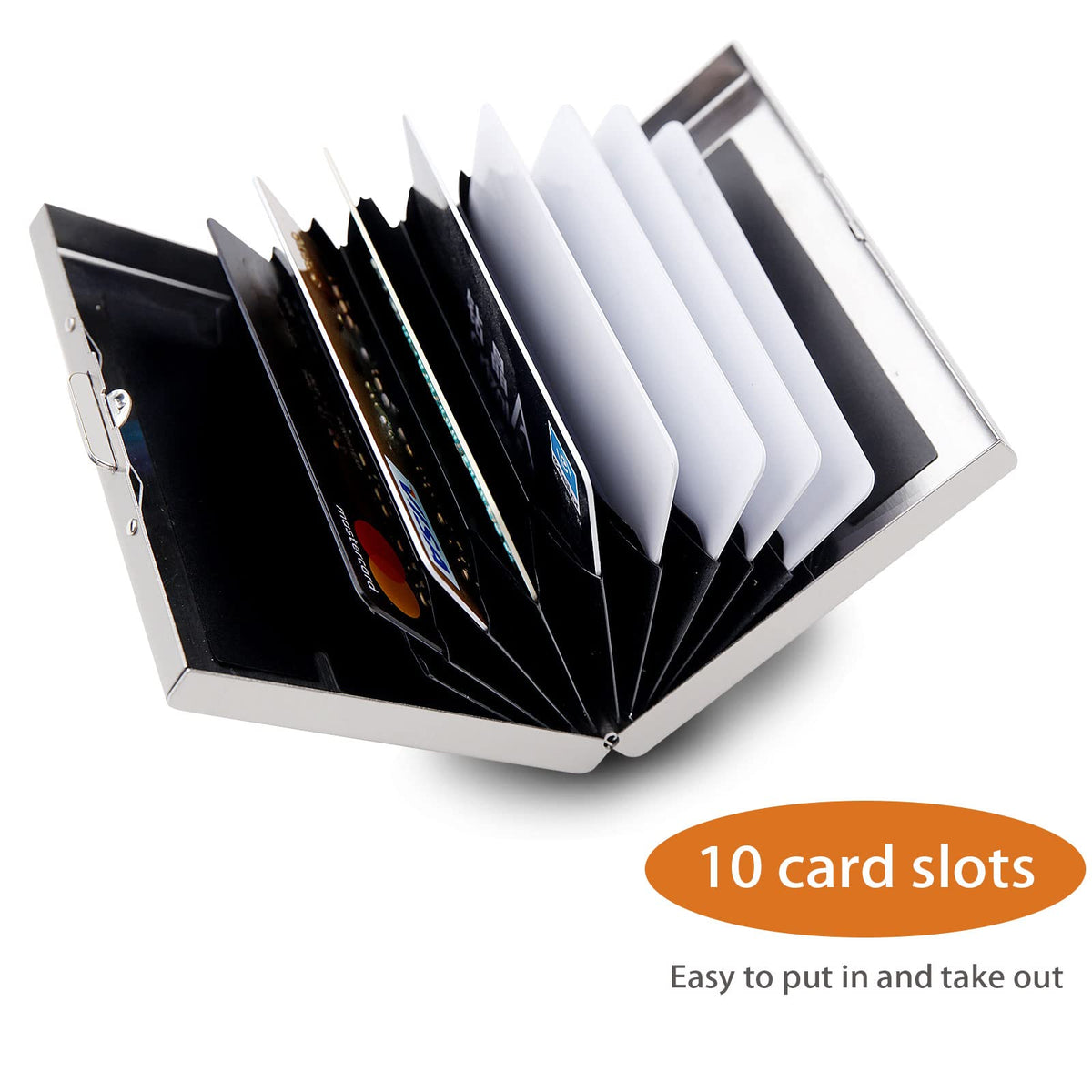 Credit Card Holder RFID Slim Metal Card Case for Hard Stainless Steel Credit Card Wallet Business Card Holder for Men Women (Black)