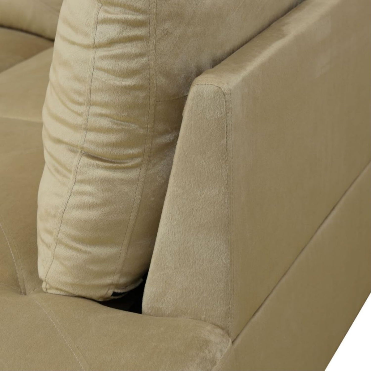 UOCFYK Beige L-Shaped 3-Piece Microfiber Sofa with Storage Ottoman Set, Sectional Couch Sofa Set for Living Room, Office, Small Space