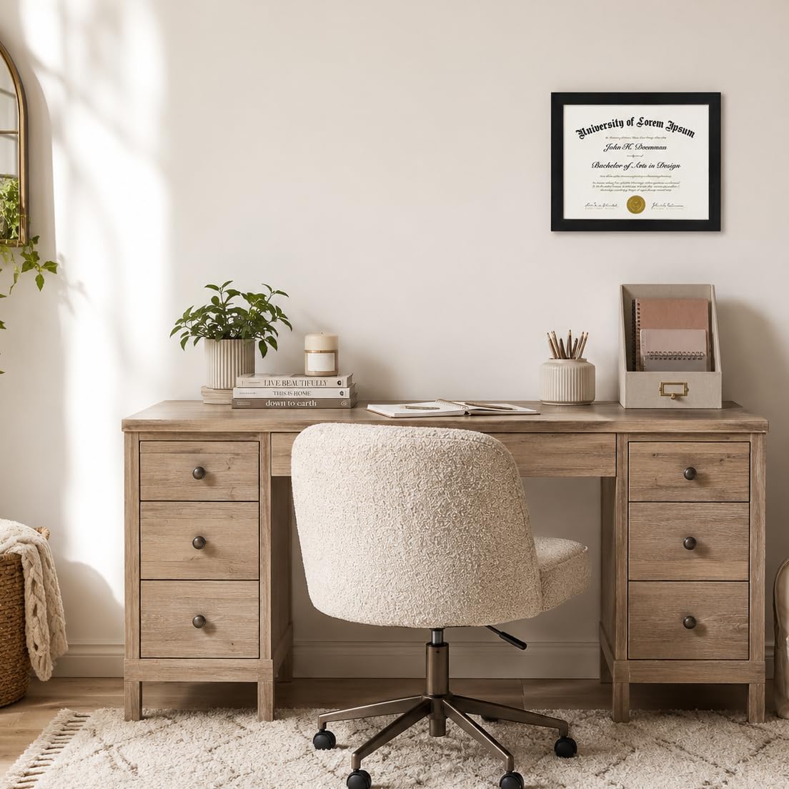 Americanflat 8.5x11 Diploma Frame with Shatter-Resistant Glass - Document Frames with Engineered Wood - Legacy Collection - Certificate Frame for Tabletop and Wall Display - Black