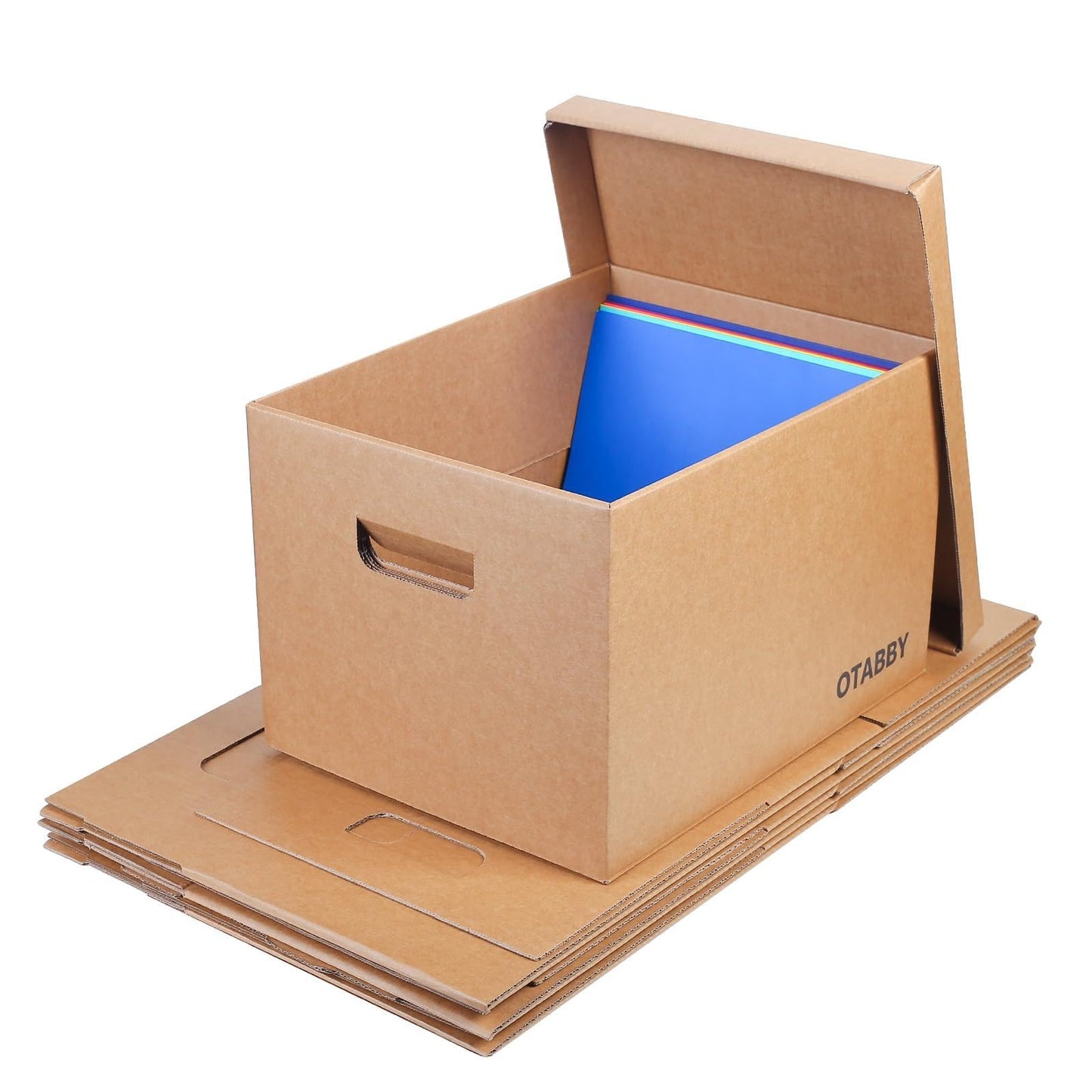 Archival Storage Boxes (4-Pack) - Extra Strong 3-Ply Side Walls, Heavy-Duty Kraft Board, Ready-To-Assemble with Handles and Lids for Files and Photo Storage, Legal/Letter Size 12x16x10 Inches