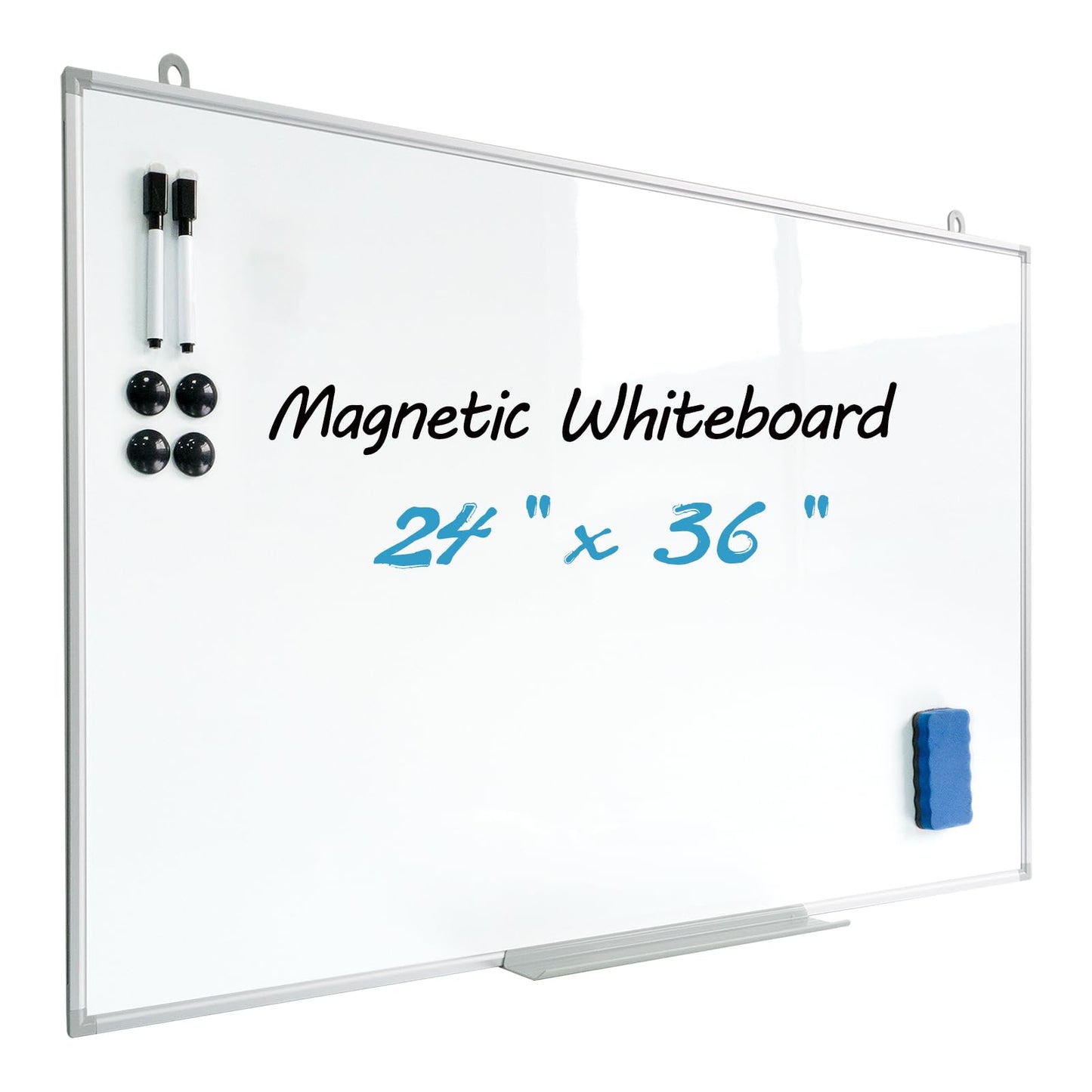 Magnetic Writeboard 24X36 Dry Erase Board Hanging & Wall Mounted Whiteboard S Aluminium Frame Message Boards for Home, School, Office, Kitchen