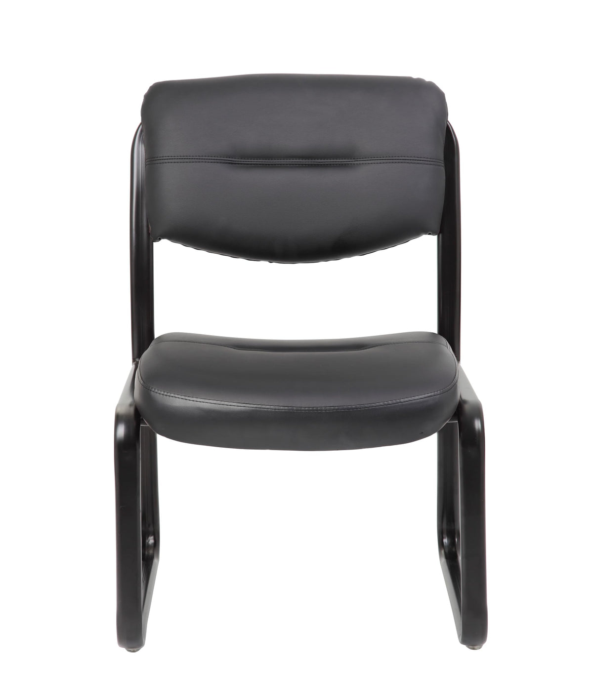 Boss Office Products B9539 Leather Sled Base Side Chair in Black, 250