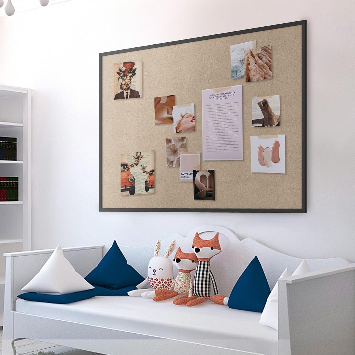 INNOVART Extra Large Cork Bulletin Board 72" X 48" with 40 Push Pins, Corkboard with Natural Wood Frame, Notice Board for Wall, Wall Mount Framed Pin Board for Home, Office, School