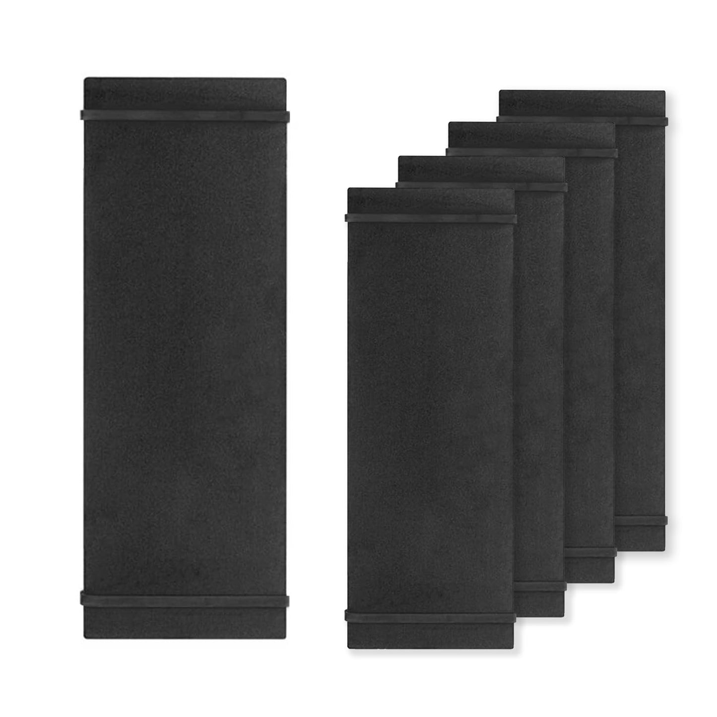 LZMS 4 Pcs 4 1/2" x 12 1/2" Black Wood Color Clipboards - Menu Holder - Check Presenter with Straps - for Pocket Sized Notepads