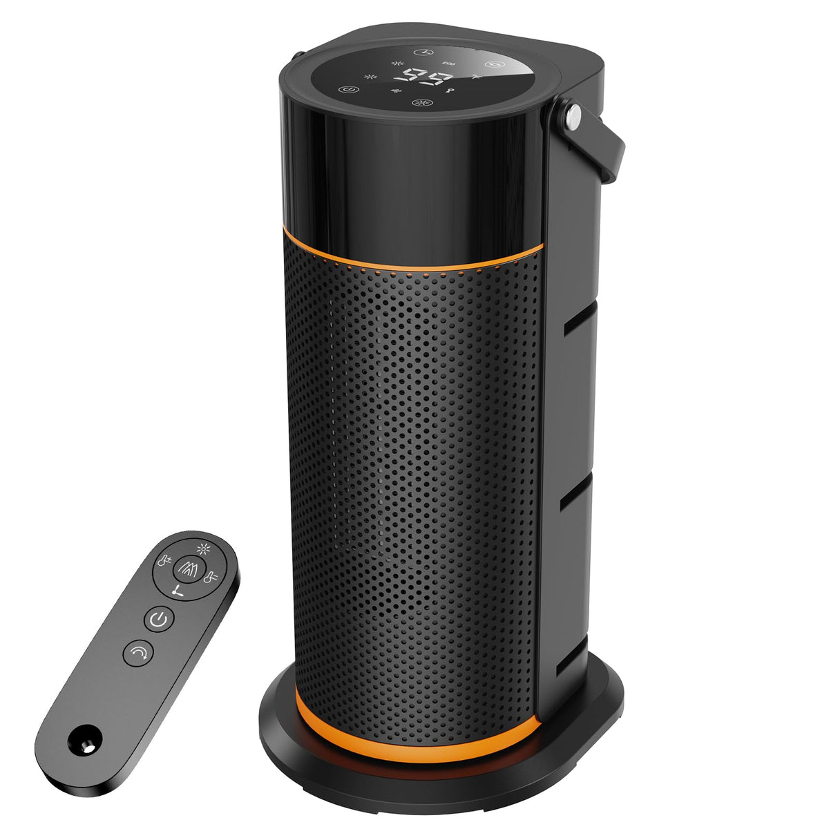 HiLUNDA Portable Electric Space Heater - 1500W PTC Ceramic Fast Safety Heat Heaters with Remote, Timer, 70° Swing, LED Display and Child Lock for Office Bedroom Home Indoor Use
