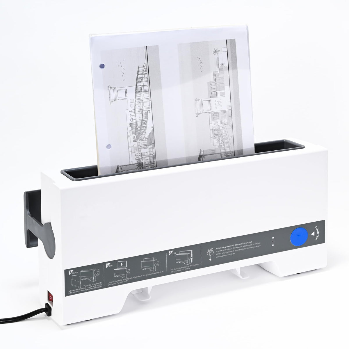 Thermal Book Binding Machine, 12 Inch Thermal Book Binder, A4 Thermal Binder with 15 Book Spines for DIY Notebook Journal Photo Document, Integrated Cooling Function