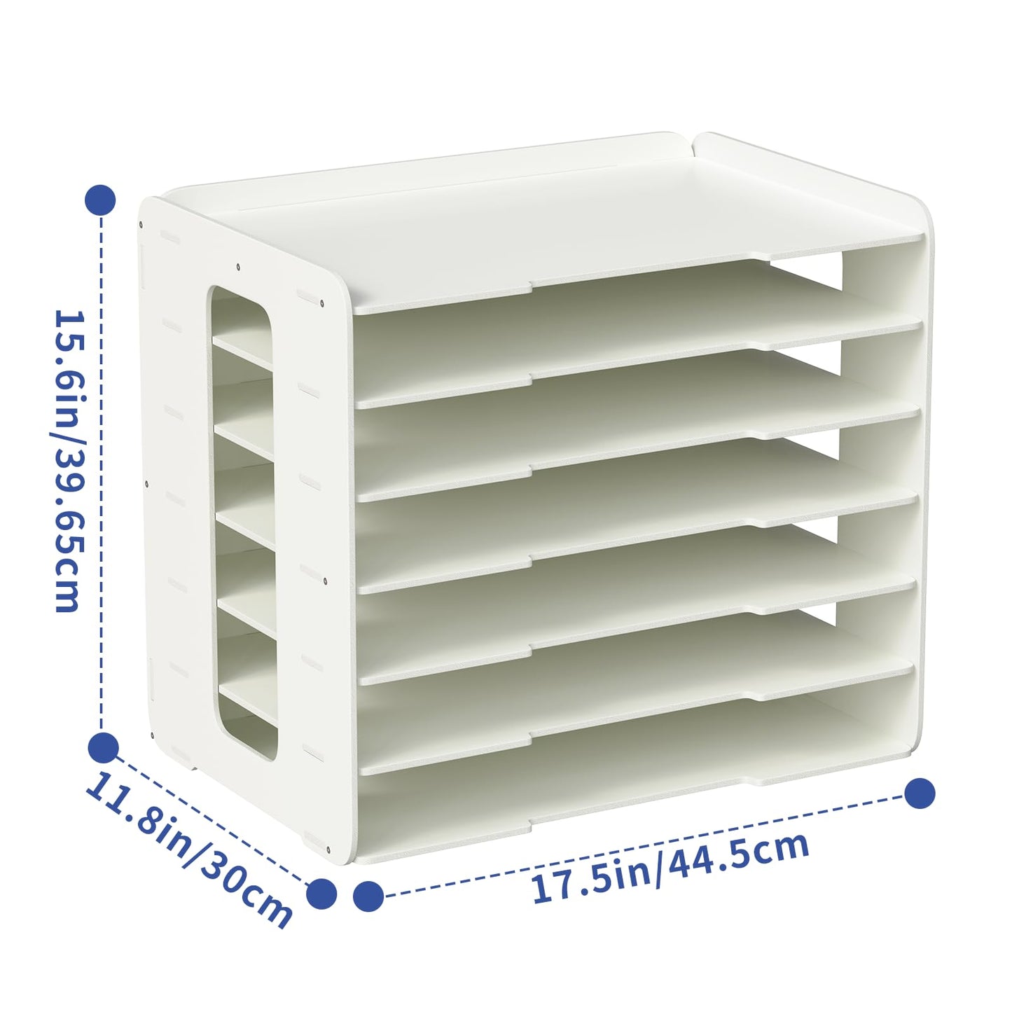 bimiti A3 Construction Paper Storage Organizer, PVC 11X17 Scrapbook Paper Organizer for Desk Space-Saving Paper Shelf Rack File Document Holder Mail Sorter Letter Tray for Classroom Home Office