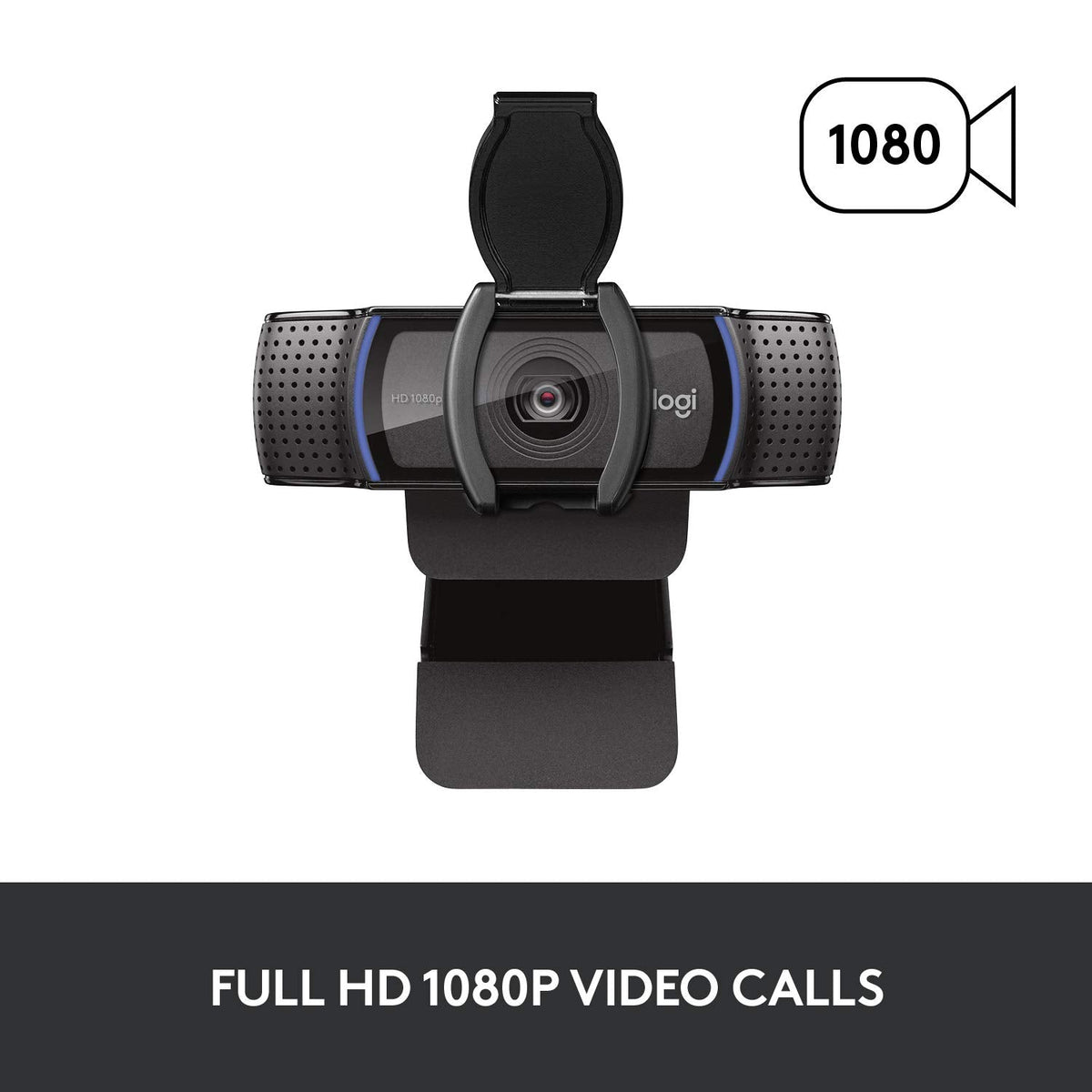 Logitech C920S HD Pro Webcam, Full HD 1080p/30fps Video Calling, Clear Stereo Audio, Light Correction, Privacy Shutter, Works with Skype, Zoom, FaceTime, Hangouts, PC/Mac/Laptop/Tablet/Xbox