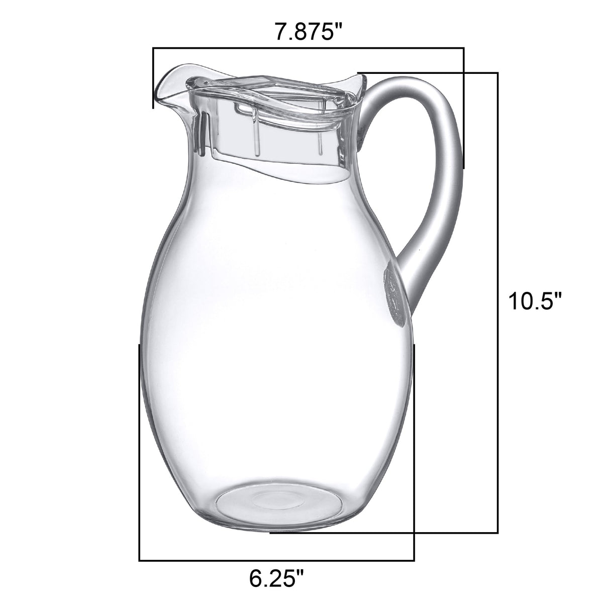 Amazing Abby - Bubbly Grand - Plastic Pitcher (96 oz, 3 Quart), Clear Water Pitcher with Lid, Fridge Jug, BPA-Free, Shatter-Proof, Great for Iced Tea, Sangria, Lemonade, Juice, Milk, and More