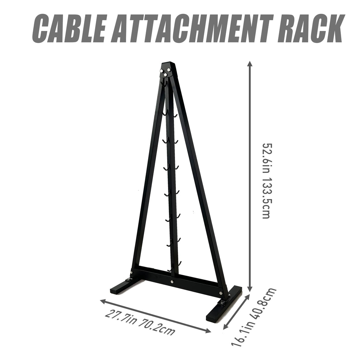 BLUSLM Gym Fitness LAT Pull Down Bar Storage Rack for Mag Grip - Heavy Duty A-Frame Stand for LAT Pulldown Attachments (BIG S-ZHIJIA)