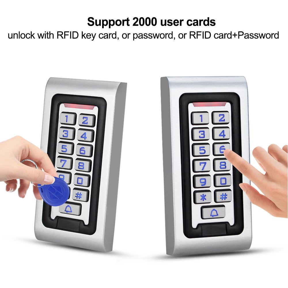 XYBkey Keyboard Door Opener Access Control Waterproof RFID Keychain Smart Door Opener Backlit Keyboard Access Control Keyboard Suitable for Office Villa Apartment Home Doo r