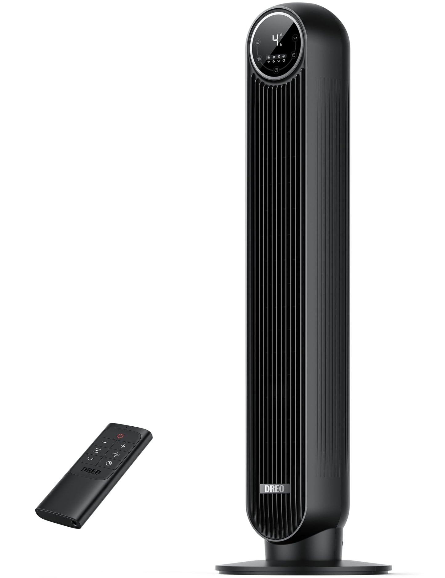 DREO Tower Fan for Bedroom, 2026 Upgraded DC Motor, 28ft/s High Velocity, 20dB Ultra Quiet Standing Fan, 8 Speeds 4 Modes, 90° Oscillating Bladeless Fan for Indoors, Floor Fans with Remote, Black