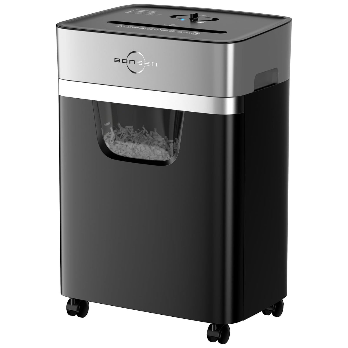 BONSEN 14-Sheet Paper Shredder for Home Office, Heavy Duty Cross Cut Shredder with 5.3 Gal Pullout Bin, Quiet Shredder for CDs/Credit Card/Staple, P-4 Security, Anti-Jam System