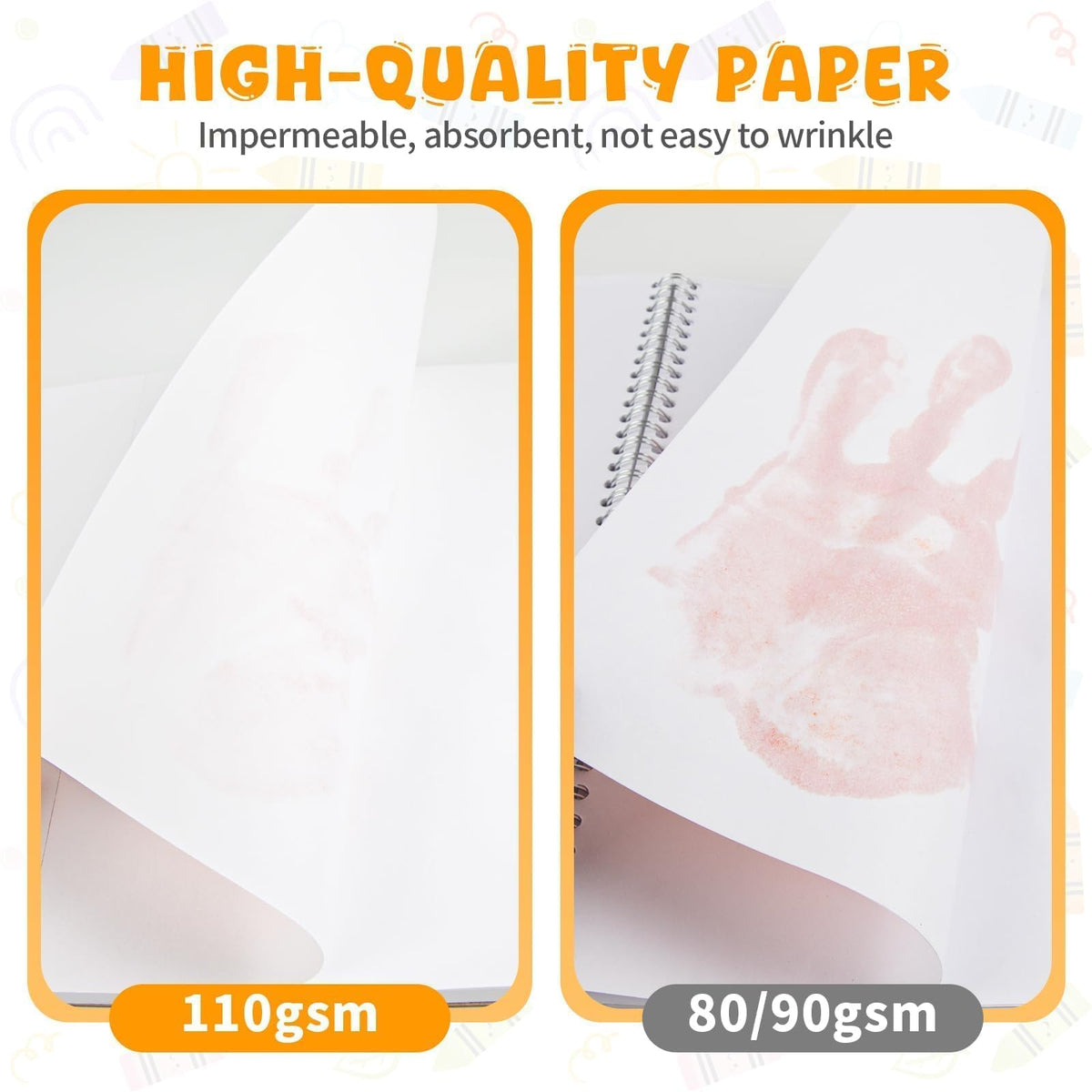 Umriox Drawing Pad for Kids, 9" x 12" Sketch Book, 4-Pack Sketch Pad (50 Sheets Each), 110gsm Acid-Free Drawing Paper, Glue-Bound Art Sketchbook for Kids' Classroom, Travel & School Art Supplies