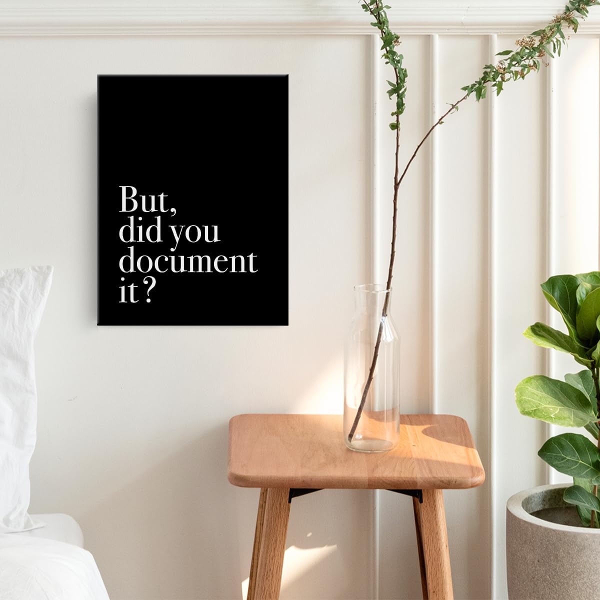 Canvas Wall Art: Framed Paintings for Office & Living Room - Employee Appreciation Gifts - Humor & Funny Themes - Black